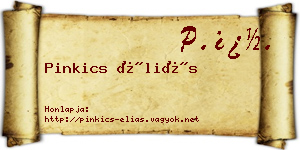 Pinkics Éliás névjegykártya